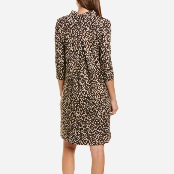 J.McLaughlin Shelia Leopard Print Mock Neck Stretch Sheath Dress XS - Picture 2 of 8